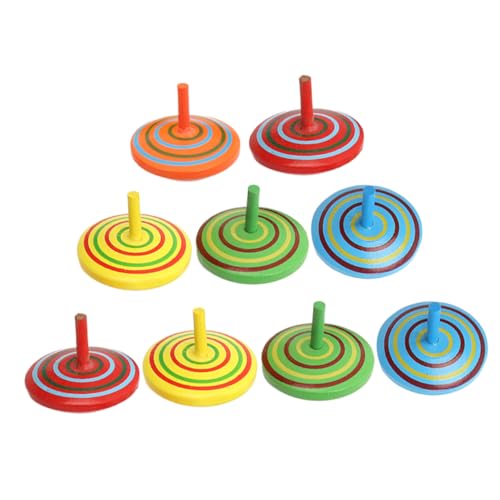 TOYANDONA 9St Kreisel entwicklung kindliche entwicklung Spiele witziges für Kinderzubehör Kinderversorgung versorgen Kinderaccessoire hölzern von TOYANDONA