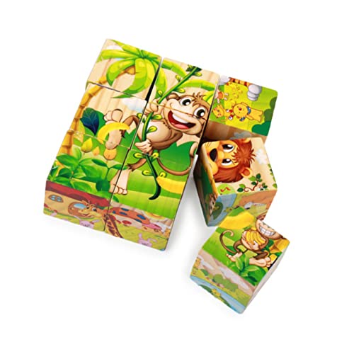 TOYANDONA 9st Spielzeuge Rätsel Puzzle-Spielzeug Bambus Dreidimensional Kind Blöcke von TOYANDONA