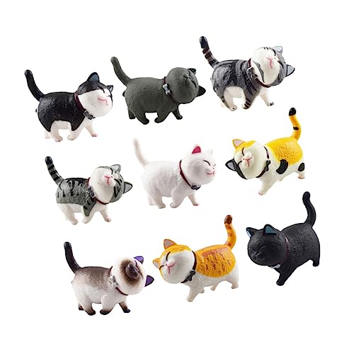 TOYANDONA 9Stücke Kätzchen Figuren Niedliche Mini Katzen Modelle als Dekoration Realistische Tierfiguren für Fantasie und Lernspielzeug von TOYANDONA