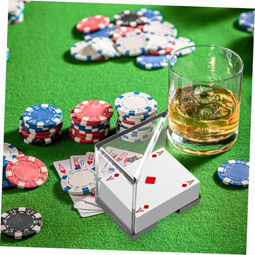 TOYANDONA Acryl Spielkartenbox mit Deckel Transparenter Kartenhalter rutschfeste Aufbewahrungsbox für Poker und Kartenspiele Kompakter Organizer für Partybedarf Große Kapazität von TOYANDONA