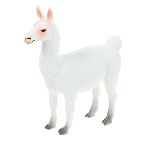 TOYANDONA Alpaka Modell Kuscheltiere Für Das Tier Kinderspielzeug Simulation Von Alpaka Figuren Kleine Alpaka Dekoration Kleine Alpaka Statue Realistische Alpaka Modelle Weißer von TOYANDONA