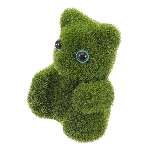 TOYANDONA Animal Figures Cute Decor Room Decoration Wedding Decor Festliche Dekoration Neuheit Bärenpuppe Moostiere Hochzeit Puppe Tierdekoration Desktop - Styroporschaum Green von TOYANDONA