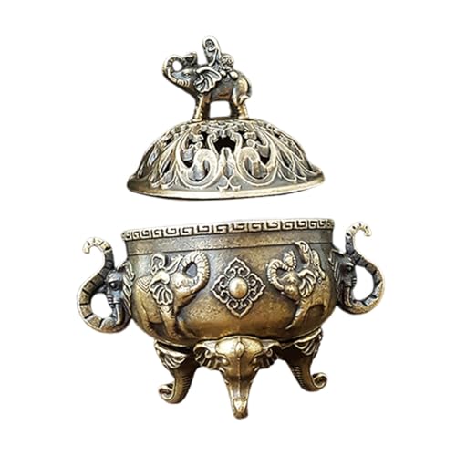 TOYANDONA Antiker Bronze -Weihrauchbrenner Räuchergefäß Räucherstäbchen Räucherschale Duftstäbchenhalter für Stäbchen Incents-Sticks-Halter Insense-Brenner Brennerhalter Kupfer Dark Brown von TOYANDONA