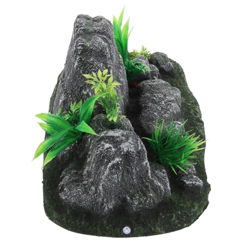 TOYANDONA Künstliche Aquarium-steindekoration Miniatur-bergskulptur Fischtank-bergblick Fischfreundlicher Harzfelsen von TOYANDONA