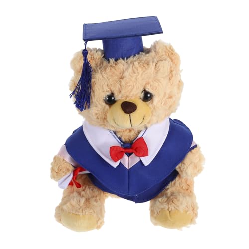 TOYANDONA Arztanzugbär Puppe Abschluss Bär Plüschpuppen tragen Stofftierbärenpuppen Plüsch-Grad-Bär plüschbär abschluss Bärentierpuppen Mini-Abschlussbär PP Baumwolle Blue von TOYANDONA