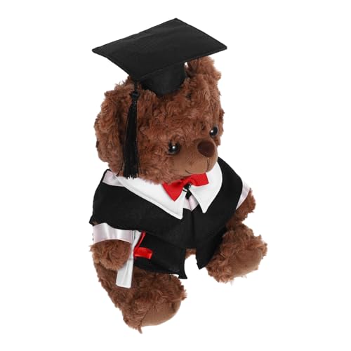 TOYANDONA Arztanzugbär Puppe Doktorbär-abschluss Abschlusssaison Runde Bär Plüschbär-abschlussoutfit Mini-plüsch-abschlussspielzeug Diplom-Puppe Junggesellenbär Grad Bär Pp Baumwolle Black von TOYANDONA