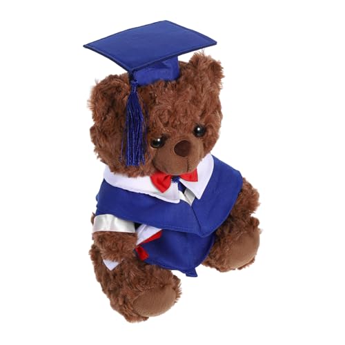 TOYANDONA Arztanzugbär Puppe abschlussgeschenk plüschbär Mini-Plüsch-Abschlussspielzeug Mini-Abschluss-Stoffbären Bär der Abschlusssaison Abschluss Bär Diplom-Bär PP Baumwolle Blue von TOYANDONA