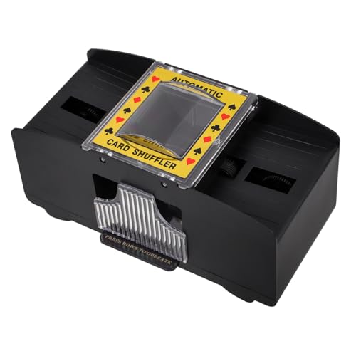 TOYANDONA Automatischer Kartenmischer Elektrisch für Zwei Kartendecks Geräuscharm Batteriebetriebenes Mischgerät für Poker und Kartenspiele Kompakt und Tragbar für Zuhause Reisen von TOYANDONA