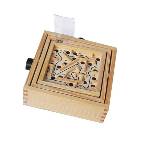 TOYANDONA Babyzubehör Spiel Mit Holzkugeln Desktop-Labyrinth Tischspiel Hölzern TOYANDONA Babyzubehör Spiel Mit Holzkugeln Desktop-Labyrinth Tischspiel Hölzern von TOYANDONA
