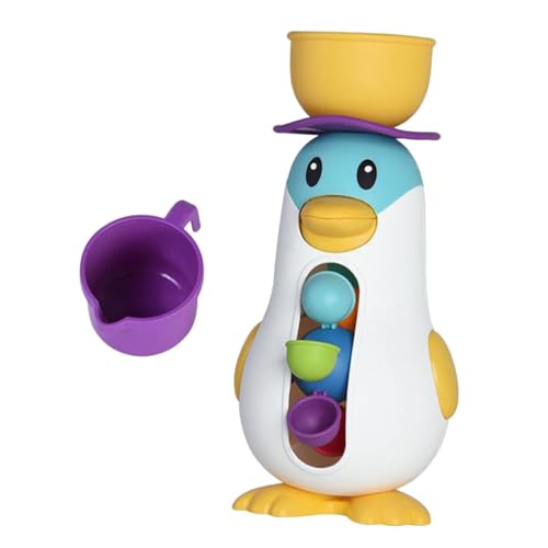 TOYANDONA Badespielzeug für Drehbarem Wasser Rad Niedliches Pinguin Motiv Badewannen Wasserspielzeug für Jungen und Mädchen zur Indoor Badewanne Handliches Montessori TOYANDONA Badespielzeug für Drehbarem Wasser Rad Niedliches Pinguin Motiv Badewannen Wasserspielzeug für Jungen und Mädchen zur Indoor Badewanne Handliches Montessori von TOYANDONA