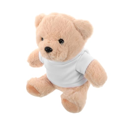 TOYANDONA Bär mit Weißem T Shirt für DIY Sublimation für Shower Geburtstage und Kreative aus Weichem Plüsch für Bastel Enthusiasten von TOYANDONA