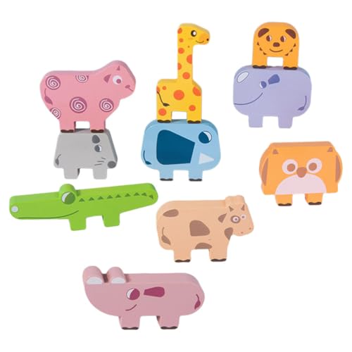 TOYANDONA Balance-Stapelblöcke In Tierform – Kognitives Spielzeug Für Die Früherziehung Von Kindern Cartoon-Förmige Holzbausteine ​​Für Lustige Stapelspiele von TOYANDONA