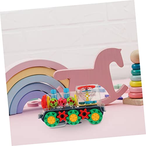 TOYANDONA Batteriebetriebener Mechanischer Zug mit Licht und Musik Transparentes Spielzeugauto für Kleinkinder Jahre mit Bunten Lichteffekten und Unterhaltsamen Sounds von TOYANDONA