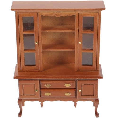 TOYANDONA Bausatz Dinge Miniaturschrank winzig puppenzubehör doll Accessories dekoringe Decor Holzhandwerk Puppenhaus Minischrank Puppenhausmöbel mini Schrank hölzern von TOYANDONA