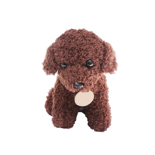 TOYANDONA Bettzeit Spielzeug Plüschtiere Niedliche Weiche Plüsch Pudel Teddy Hund Figur (Hellbraun) von TOYANDONA