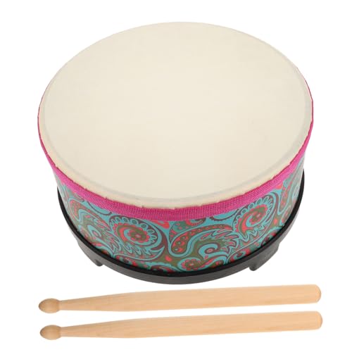 TOYANDONA Bodentrommel mit Grünem Blumenmuster Orff Percussion Instrument aus Sicher und Leicht Fördert Rhythmus und Koordination für Drinnen und Draußen Musikalisches Lernspielzeug von TOYANDONA