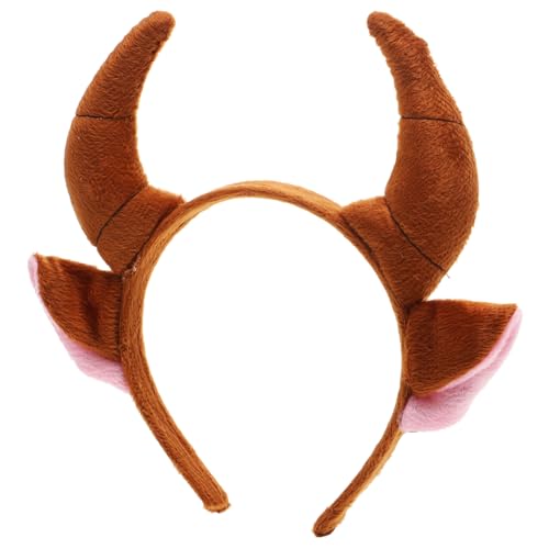 TOYANDONA Braunes Ox Horn Stirnband und Erwachsene Tierohren Haarreif Cosplay Kostüm Zubehör für Halloween und Mottopartys Cartoon Design für Jungen und Mädchen TOYANDONA Braunes Ox Horn Stirnband und Erwachsene Tierohren Haarreif Cosplay Kostüm Zubehör für Halloween und Mottopartys Cartoon Design für Jungen und Mädchen von TOYANDONA