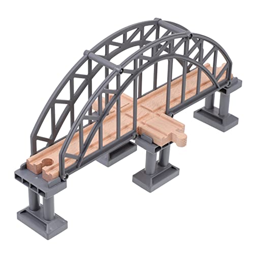 TOYANDONA Brio H?ngebrücke Spielzeug Cross Railway Spielzeug Zugszene Layout Requisiten Spielzeug Zug Zubeh?r für Kinder Kleinkinder (Grau) Zug Zug Eisenbahn Zubehör von TOYANDONA