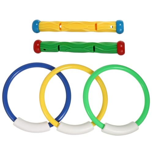 TOYANDONA Bunte Tauchstäbe Und Tauchringe Für Schwimmbad Set Zum Tauchen Und Im Wasser Zufällige Farben Und Zahlen von TOYANDONA