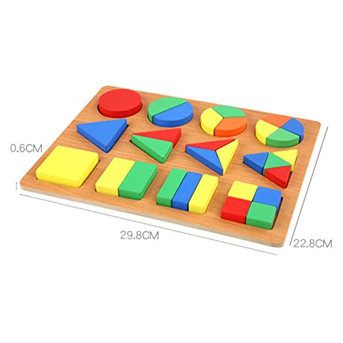 TOYANDONA Buntes Holzpuzzle Geometrische Formen Lernspielzeug Montessori DIY Motorik für Ab Jahren Langlebige Holzbausteine für Frühe Form und Farberkennung von TOYANDONA