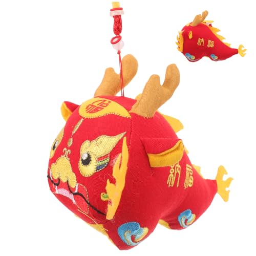 TOYANDONA Chinesische Stil Drachen Plüschfigur Rotes Stofftier Glücksbringer Maskottchen Handgefertigt Vielseitiges Kuscheltier für Festtage und Firmenveranstaltungen von TOYANDONA