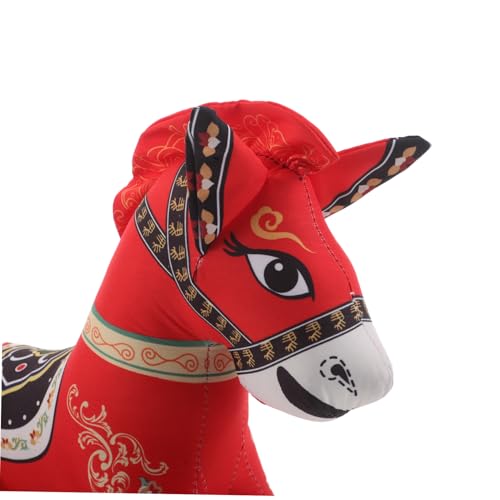 TOYANDONA Chinesisches Jahr des Pferdes Plüschpferd Kuscheltier Maskottchen Weiches Stofftier Glücksbringer Dekoration für Sammler Neujahrsfest von TOYANDONA