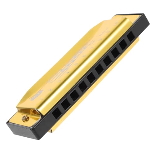 TOYANDONA Chromatische Mundharmonika Mundharmonikas Mundharmonika c 10 Löcher 20 Töne Mundharmonika Tragbare Mini-mundharmonika Mundharmonika 10-Loch Musikinstrumente Metall Golden von TOYANDONA