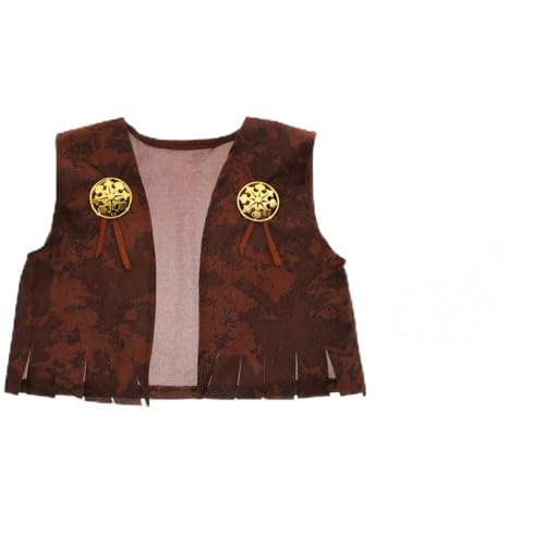 TOYANDONA Coole Weste für Halloween für Halloween für Kinderfestkleidung Kinderkleider Halloween Kleider für Partyweste Rollenspielweste Wilde Weste Gestrick Brown von TOYANDONA