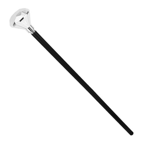 TOYANDONA Cosplay Zauberstab mit Edelstein Design Silberner Gehstock für Halloween Kostüme Party Accessoire Leicht und Tragbar für Kindergeburtstage und Bühnenperformances von TOYANDONA
