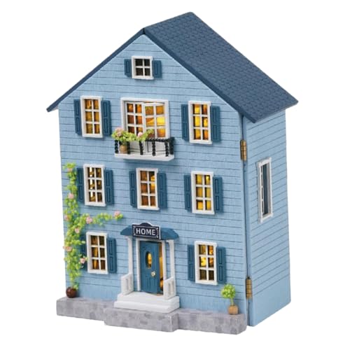 TOYANDONA DIY Miniatur Puppenhaus Bausatz aus Holz mit Umfangreichem Möbelset Tragbar und Stabil Kreatives Modell für Erwachsene und Jugendliche als Dekoration von TOYANDONA