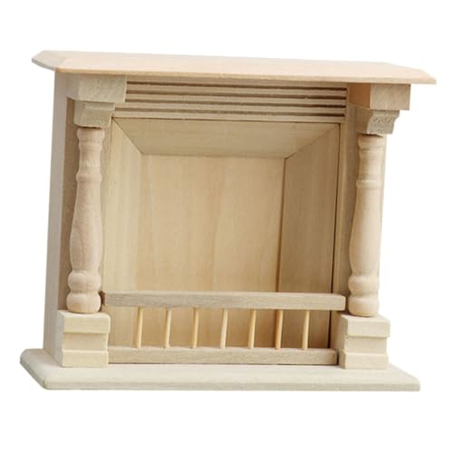 TOYANDONA DIY Unlackiert Holzofen Möbel Zubehör für Puppenhaus Dekoration Kreatives Spiel Zubehör für Weihnachts Dioramen von TOYANDONA