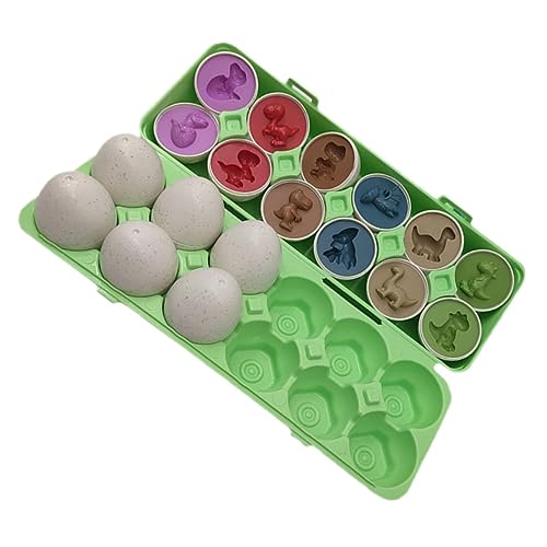 TOYANDONA Dinosaurier Matching Eier Set Buntes Lernspielzeug für Kleinkinder Farb und Formerkennung Pädagogisch Sicher Ostergeschenk von TOYANDONA