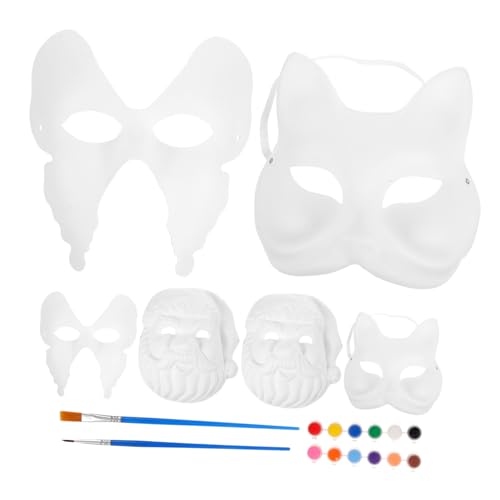 TOYANDONA Diy Weiße Papiermasken zum Bemalen Teiliges mit Farben und Pinseln Leere Gesichtsmaske aus Papier für Kostüm Karneval Maskerade Basteln und Party TOYANDONA Diy Weiße Papiermasken zum Bemalen Teiliges mit Farben und Pinseln Leere Gesichtsmaske aus Papier für Kostüm Karneval Maskerade Basteln und Party von TOYANDONA