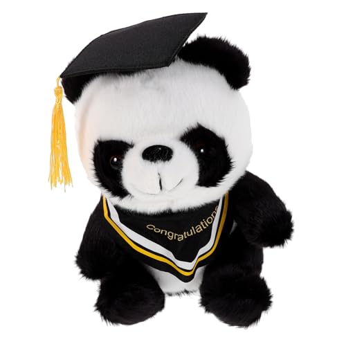 TOYANDONA Doktor Panda Puppe Schlafzimmer Dekoration - Geschenkidee - Abschlussgeschenkidee wohnzimmerdeko Plüsch-Panda zum Abschluss Panda-Puppenspielzeug Baumwolle Yellow von TOYANDONA