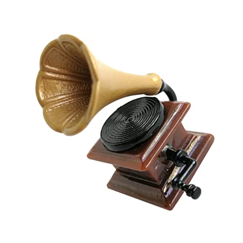 TOYANDONA Miniatur-Phonograph Puppenhaus-Dekoration Mini- -Ornament Miniaturen Sicheres Phonographen-Spielzeug Aus Harz Für Jungen Und Mädchen von TOYANDONA