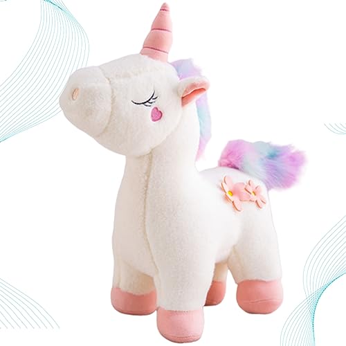 TOYANDONA Einhorn-Puppe Ausgestopftes Plüschpuppe Weiß von TOYANDONA