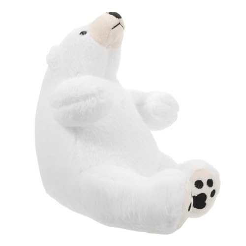 TOYANDONA Eisbär Tierbär Kleines Stofftier Kleines Eisbär Puppe Plüschtier Puppe Ausgestopfter Dekor Statue Weiß von TOYANDONA