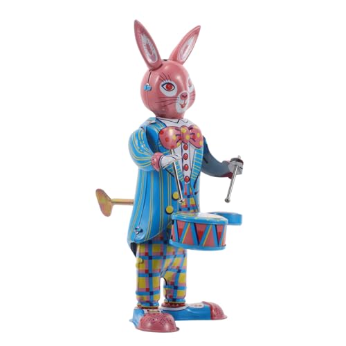 TOYANDONA Eisernes Kaninchen Schlagzeugspieler Wind up Retro Handwerk Musikalisches Dekor für Büro Geschenk Sammler TOYANDONA Eisernes Kaninchen Schlagzeugspieler Wind up Retro Handwerk Musikalisches Dekor für Büro Geschenk Sammler von TOYANDONA