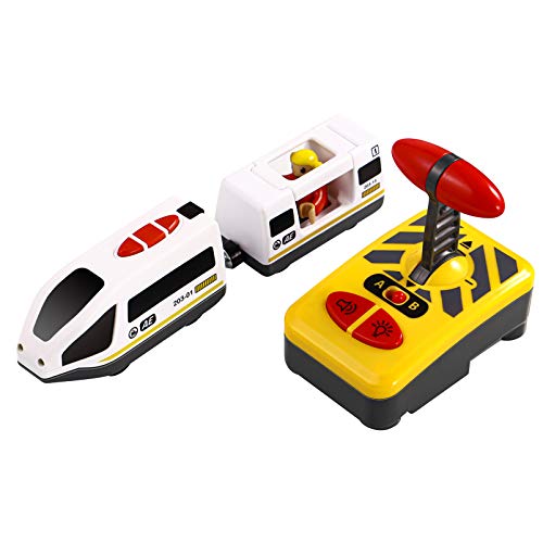 TOYANDONA Electric Remote Control Train Educational Toy for Kids,Compatible with Wooden Train Track,No Battery von TOYANDONA