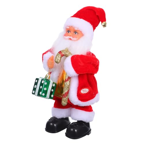 TOYANDONA Elektrischer Santa Claus mit Musikfunktion Kleine Lustige Weihnachtsmann Puppe Festliche Xmas Deko für Gemütliche Weihnachtsfeier von TOYANDONA