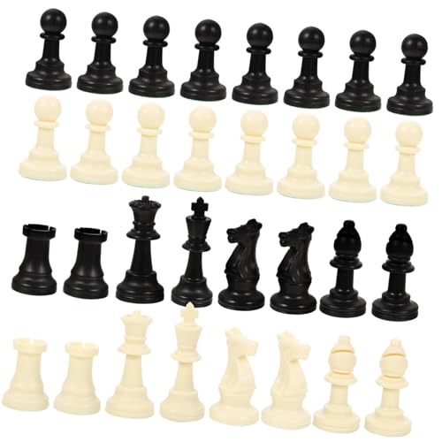 TOYANDONA Ersatz Schachfiguren aus Robustem PP Kunststoff Kompakt und Leicht Retro Design Langlebig und Bruchfest Geeignet für Internationales Schach ohne Brett zum Mitnehmen von TOYANDONA