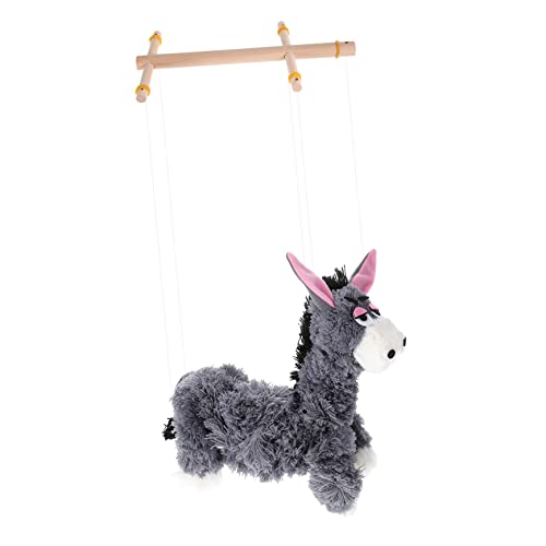 TOYANDONA Esel-Marionette Kuscheltiere für Kinder Marionette Garnpuppe Plüschpuppe pupskissen marionetten spielzeuge puppenaugen Plüschtiere Marionette Tierdesign-Marionette Kiefernholz Grey von TOYANDONA