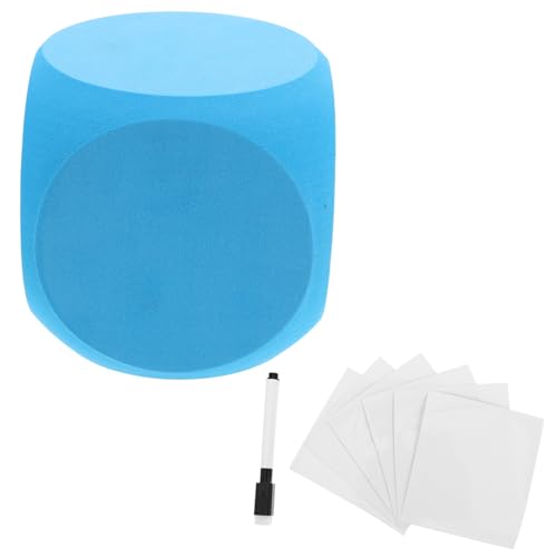 TOYANDONA Eva Würfel Blau mit Abwischbaren Aufklebern und Stift Wiederverwendbare DIY Würfel für Kreative Lernspiele Teamaktivitäten und Familienunterhaltung von TOYANDONA