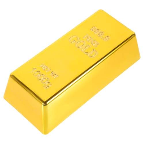 TOYANDONA Gefälschte Goldbarren aus gefälschten goldenen Ziegelsteinen, Barbarren Dekorationen, realistische Ziegel-Requisite, Filmrequisite, Geschenk, Witz, 16,5 x 7,6 x 4,8 cm von TOYANDONA