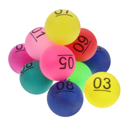 TOYANDONA Farbe Zahlenball Zahlenkugeln aus Kunststoff Lotterie-Ball-Maschine Mini-nummerierte Kugeln Bingo-Zahlen kleine nummerierte Kugeln mehrfarbige Minibälle Bingokugeln mit Käfig pp von TOYANDONA