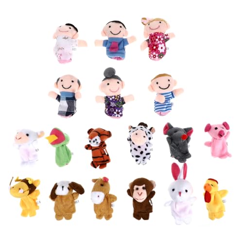 TOYANDONA Fingerpuppen mit Tiermotiven, Lernspielzeug, Geschichtenzeit, Theater und Puppen, 12 Tiere und 6 Personen, 18 Stück TOYANDONA Fingerpuppen mit Tiermotiven, Lernspielzeug, Geschichtenzeit, Theater und Puppen, 12 Tiere und 6 Personen, 18 Stück von TOYANDONA