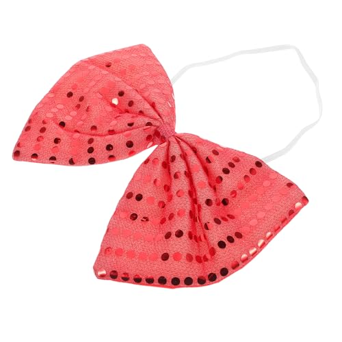 TOYANDONA Fliege Aus Pailletten Performance-Fliege Fliege Mit Pailletten Pailletten-haarschleife Fliege Mit Glitzer Urlaub Fliege Cosplay-Bogen Kostüm Fliege Herren Bogen Polyester Rot von TOYANDONA