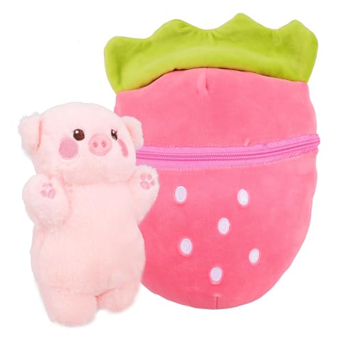 TOYANDONA Kuscheltierkissen - Erdbeerschwein - Plüschkissen - Entzückendes Wohndekor von TOYANDONA