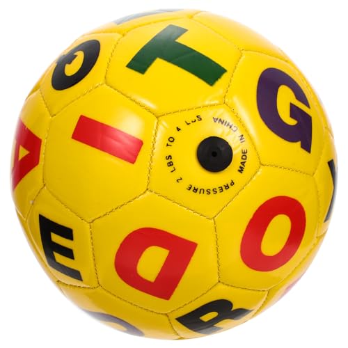 TOYANDONA Fußball Ball Gelb PVC Aufblasbar Buchstaben Druck Junge Mädchen Spielball Sportspielzeug für Jungen Mädchen Kindergarten TOYANDONA Fußball Ball Gelb PVC Aufblasbar Buchstaben Druck Junge Mädchen Spielball Sportspielzeug für Jungen Mädchen Kindergarten von TOYANDONA