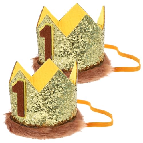 TOYANDONA Babymütze Zum Ersten Geburtstag Goldfarbene Glitzerkrone Party- Und Feier-kopfbedeckung Für Mädchen von TOYANDONA